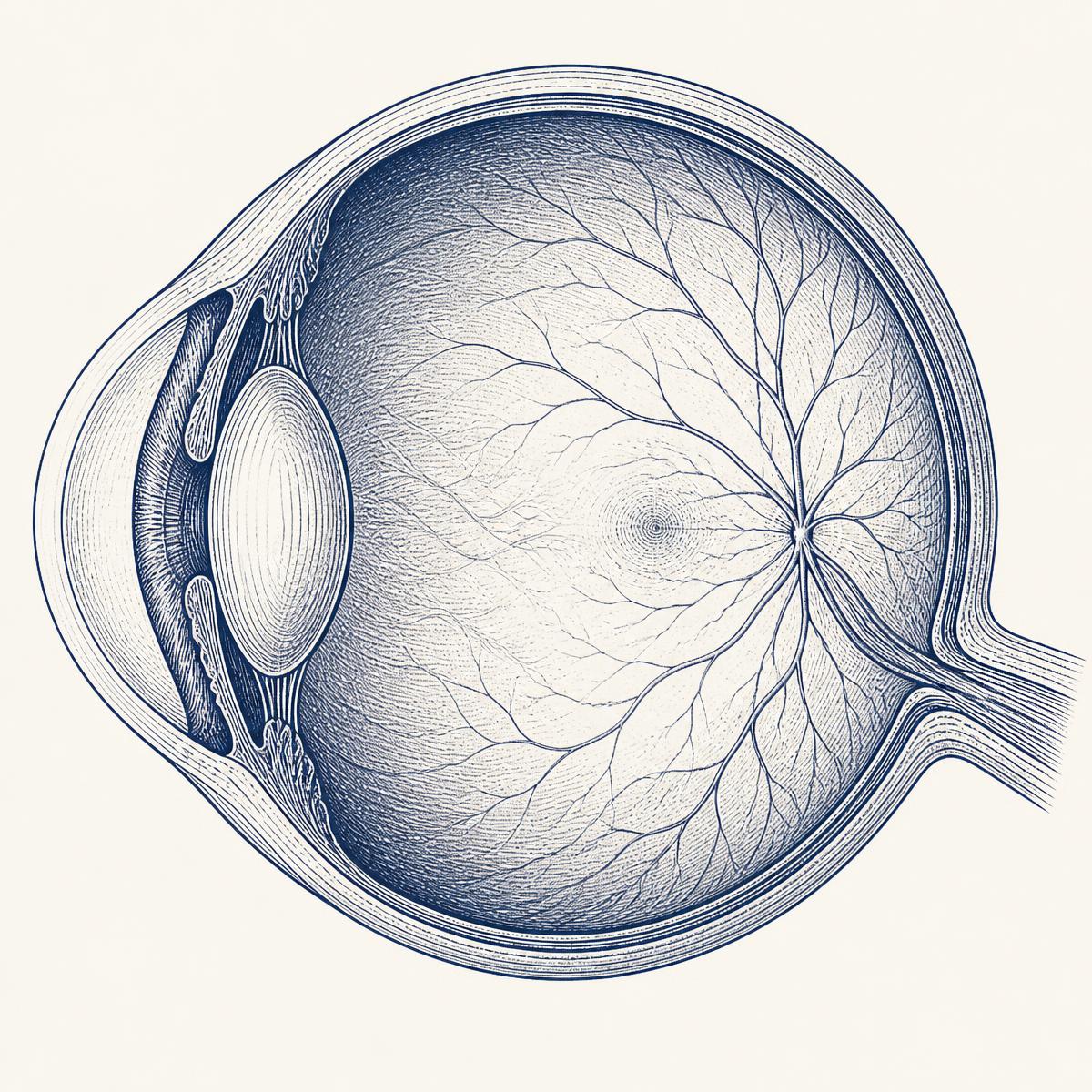 Illustration médicale de la rétine et du vitré
